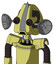 Yellow Robot With Droid Head And Sad Mouth And Red Eyed And Spike Tip