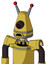 Yellow Droid With Cone Head And Sad Mouth And Black Cyclops Eye And Double Led Antenna