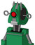Green Automaton With Droid Head And Teeth Mouth And Cyclops Eye And Three Spiked