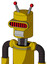 Yellow Droid With Cylinder Head And Teeth Mouth And Visor Eye And Double Led Antenna