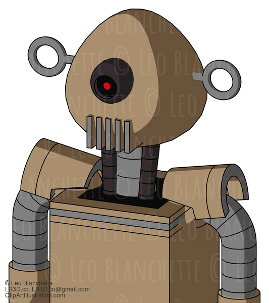 Cardboard Mech With Rounded Head And Vent Mouth And Black Cyclops Eye #22396