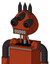 Orange Robot With Rounded Head And Square Mouth And Three-Eyed And Three Dark Spikes