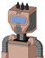 Light-Peach Mech With Mechanical Head And Vent Mouth And Large Blue Visor Eye And Three Dark Spikes