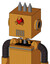 Peach Droid With Box Head And Vent Mouth And Angry Cyclops Eye And Three Spiked