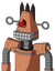 Peach Robot With Cone Head And Keyboard Mouth And Angry Cyclops Eye And Three Dark Spikes