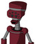 Red Droid With Vase Head And Happy Mouth And Bug Eyes