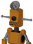 Dirty-Orange Mech With Cylinder Head And Square Mouth And Black Cyclops Eye And Radar Dish Hat