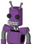 Purple Automaton With Cylinder Head And Keyboard Mouth And Two Eyes And Double Antenna