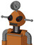 Orange Robot With Rounded Head And Square Mouth And Black Glowing Red Eyes And Radar Dish Hat