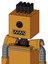 Peach Droid With Box Head And Square Mouth And Black Cyclops Eye And Pipe Hair