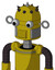 Yellow Automaton With Dome Head And Speakers Mouth And Two Eyes And Spike Tip
