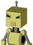 Yellow Robot With Box Head And Speakers Mouth And Angry Eyes And Single Antenna
