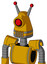Yellow Robot With Cone Head And Vent Mouth And Cyclops Eye And Double Led Antenna
