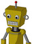 Yellow Automaton With Box Head And Keyboard Mouth And Two Eyes And Single Led Antenna