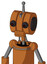 Orange Robot With Multi-Toroid Head And Toothy Mouth And Red Eyed And Single Antenna