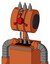 Orange Mech With Multi-Toroid Head And Cyclops Compound Eyes And Three Spiked