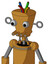 Yellowish Droid With Cylinder-Conic Head And Pipes Mouth And Two Eyes And Wire Hair