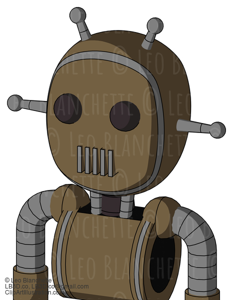 Cardboard Automaton With Bubble Head And Vent Mouth And Two Eyes And Double Antenna #22459