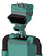 Greenish Mech With Vase Head And Happy Mouth And Black Visor Eye And Three Spiked