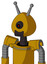 Yellow Droid With Rounded Head And Dark Tooth Mouth And Black Cyclops Eye And Double Antenna