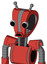 Tomato-Red Droid With Droid Head And Sad Mouth And Two Eyes And Double Antenna