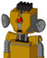 Yellow Droid With Mechanical Head And Sad Mouth And Angry Cyclops Eye And Pipe Hair