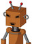 Orange Robot With Box Head And Happy Mouth And Angry Eyes And Double Led Antenna