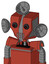 Red Automaton With Mechanical Head And Vent Mouth And Red Eyed And Radar Dish Hat