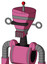 Pink Robot With Vase Head And Vent Mouth And Black Visor Cyclops And Single Led Antenna