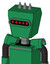 Green Automaton With Box Head And Visor Eye And Three Spiked