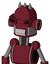 Red Droid With Dome Head And Teeth Mouth And Angry Eyes And Three Spiked