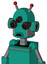 Green Automaton With Dome Head And Sad Mouth And Three-Eyed And Double Led Antenna