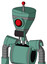Green Mech With Vase Head And Dark Tooth Mouth And Cyclops Eye And Single Led Antenna