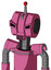 Pink Robot With Multi-Toroid Head And Speakers Mouth And Angry Eyes And Single Led Antenna
