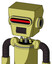 Yellow Robot With Box Head And Dark Tooth Mouth And Visor Eye