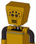 Yellow Droid With Box Head And Speakers Mouth And Bug Eyes