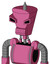 Pink Robot With Cylinder-Conic Head And Toothy Mouth And Angry Eyes And Spike Tip