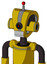 Yellow Droid With Droid Head And Teeth Mouth And Black Cyclops Eye And Single Led Antenna