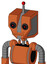 Orange Mech With Mechanical Head And Toothy Mouth And Black Glowing Red Eyes And Single Led Antenna
