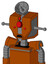 Redish-Orange Mech With Mechanical Head And Sad Mouth And Cyclops Compound Eyes And Radar Dish Hat
