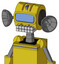 Yellow Droid With Multi-Toroid Head And Keyboard Mouth And Large Blue Visor Eye