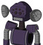 Purple Mech With Rounded Head And Square Mouth And Bug Eyes