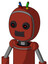Red Automaton With Bubble Head And Dark Tooth Mouth And Black Glowing Red Eyes And Wire Hair