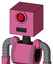 Pink Robot With Box Head And Dark Tooth Mouth And Cyclops Eye