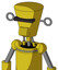 Yellow Droid With Cylinder-Conic Head And Speakers Mouth And Black Visor Cyclops