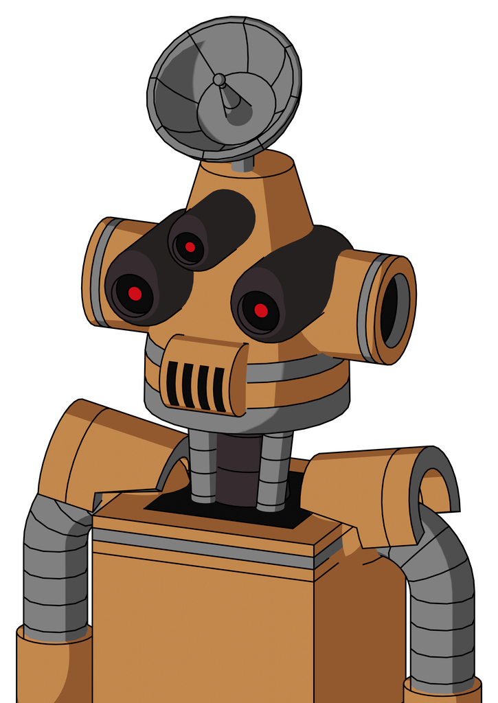 Peach Mech With Cone Head And Speakers Mouth And Three-Eyed And Radar Dish Hat