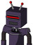 Purple Mech With Box Head And Square Mouth And Visor Eye And Double Led Antenna