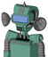 Green Mech With Droid Head And Speakers Mouth And Large Blue Visor Eye And Spike Tip