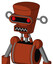 Orange Robot With Cylinder-Conic Head And Square Mouth And Visor Eye