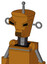 Dirty-Orange Mech With Cylinder-Conic Head And Speakers Mouth And Angry Eyes And Single Antenna